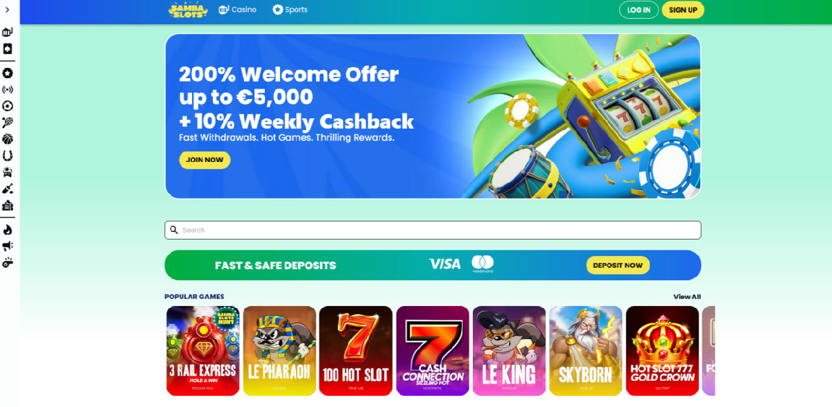 Aviator game at Samba Slots casino