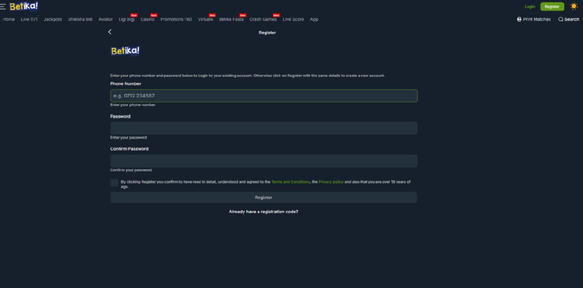 Creating an account and accessing Aviator
