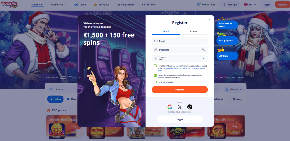 Vulkan Vegas account registration Vulkan Vegas account registration